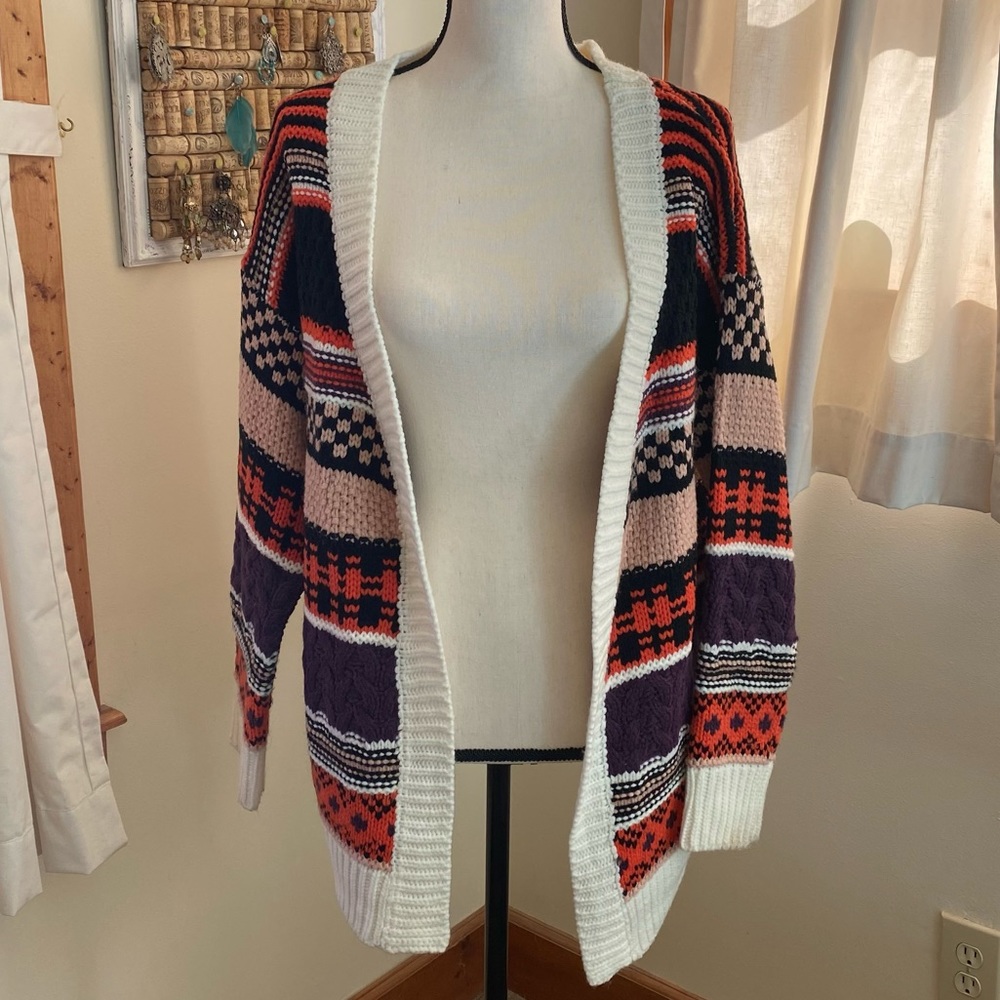 Colorful Striped Cardigan - Size Medium / Large